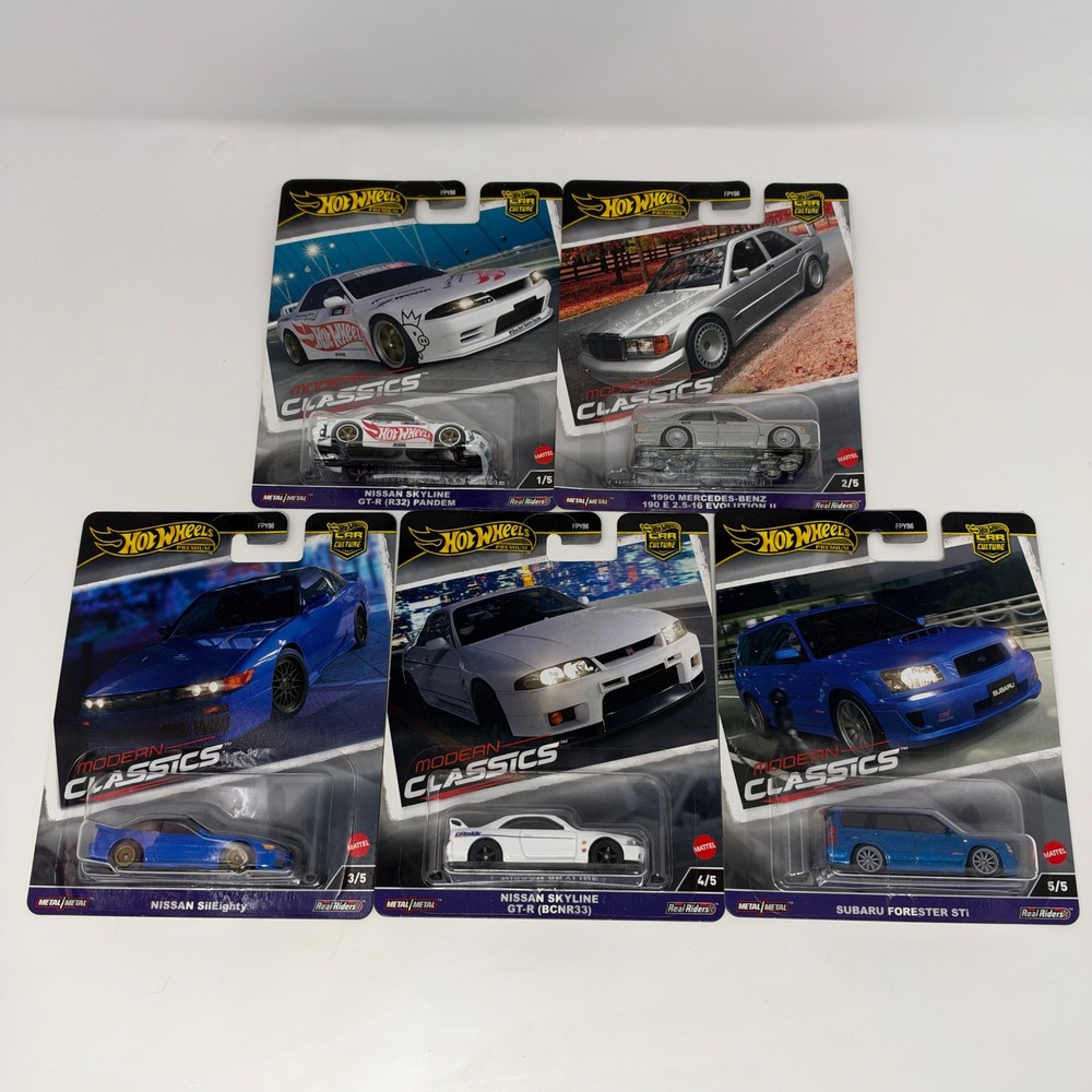 Hot Wheels Premium Modern Classics 2024 Complete Set Real Riders Nissan Skyline